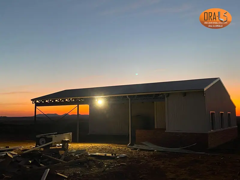 Warehouse stoor agricultural complete using ORALS-supplied structural systems and materials