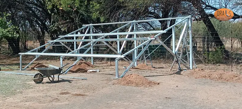 Solar structure frame using ORALS-supplied structural systems and materials