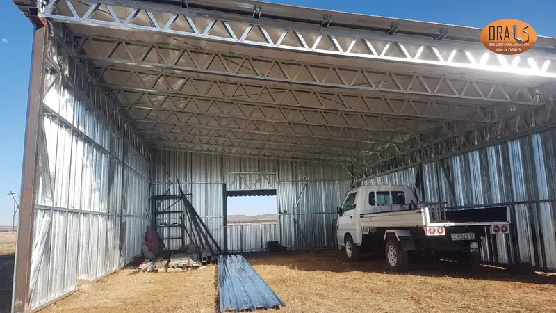 Agricultural shed completed using ORALS-supplied structural systems and materials